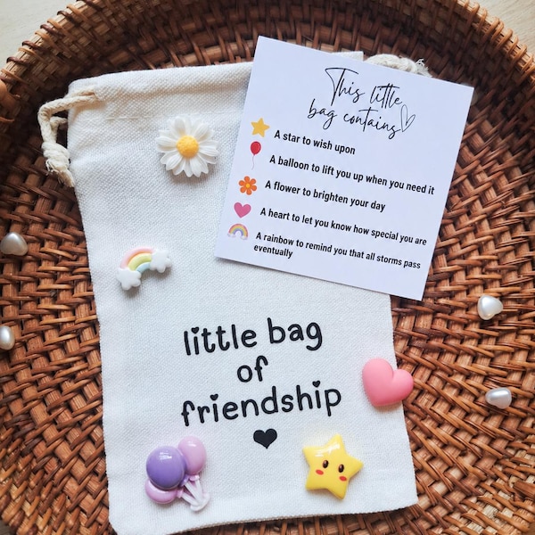 Bolsita de amistad, regalo sentimental con recuerdos, regalo de consuelo y apoyo para un amigo, paquete para demostrarle que piensas en él, regalo de ánimo