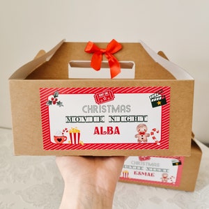 Christmas movie kit, Christmas movie box, treat box, movie box, film treat box, personalised movie box, Christmas gifts