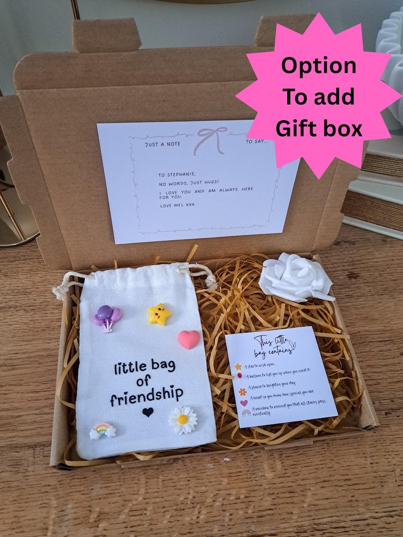 Little Bag of Friendship, Sentimental Gift of Reminders, Comfort & Support Gift for Friend,Thinking of You Care Package, Encouragement gift image 5
