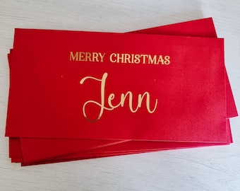 Personalised christmas gift envelopes, money wallet, voucher gift, voucher wallet, Christmas gift, Christmas money envelopes