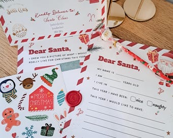 Letter to santa pack, santa letter kit, kids christmas activity, santa letter writing kit, north pole letter,  kids christmas tradition