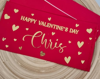 Personalised valentines gift envelopes, money wallet, voucher gift, voucher wallet, valentines day gift, money envelopes, voucher envelope