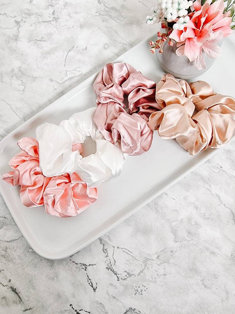 Satin silk scrunchies neutral scrunchies hair ties sleep Etsy