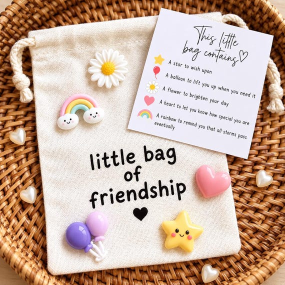 Little Bag of Friendship Gift, Thoughtful Keepsake for Best Friend, Thinking of You Gift, Friendship Token
