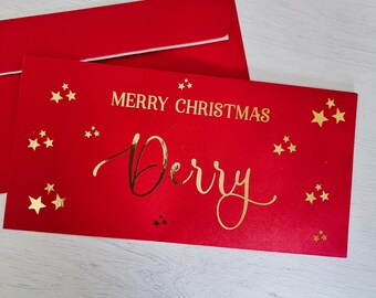 Personalised christmas gift envelopes, money wallet, voucher gift, voucher wallet, Christmas gift, Christmas money envelopes