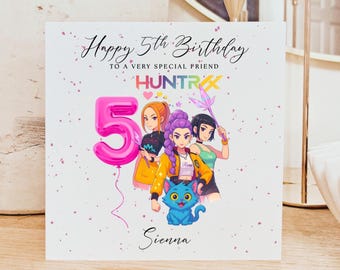 Personalised Kpop Birthday Card, Sister, Daughter, Friend, Niece, Best Friend Any Age Personalised Card Custom Demon Hunters