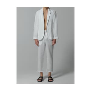 Linen Men&#39;s Blazer Jacket Regular Fit