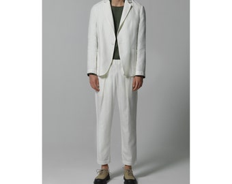 Linen Men's Blazer Jacket Slim Fit