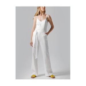 Linen Jumpsuit with Straps