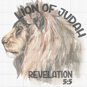 León de Judá - Cristiano - Versículo de la Biblia - Sublimación - PNG