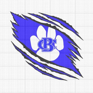 Banks County Leopards - Claw Mark - Royal and white - Digital Download