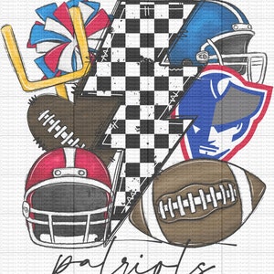 Patriots Digital Download - PNG - Leopard - Navy and Red