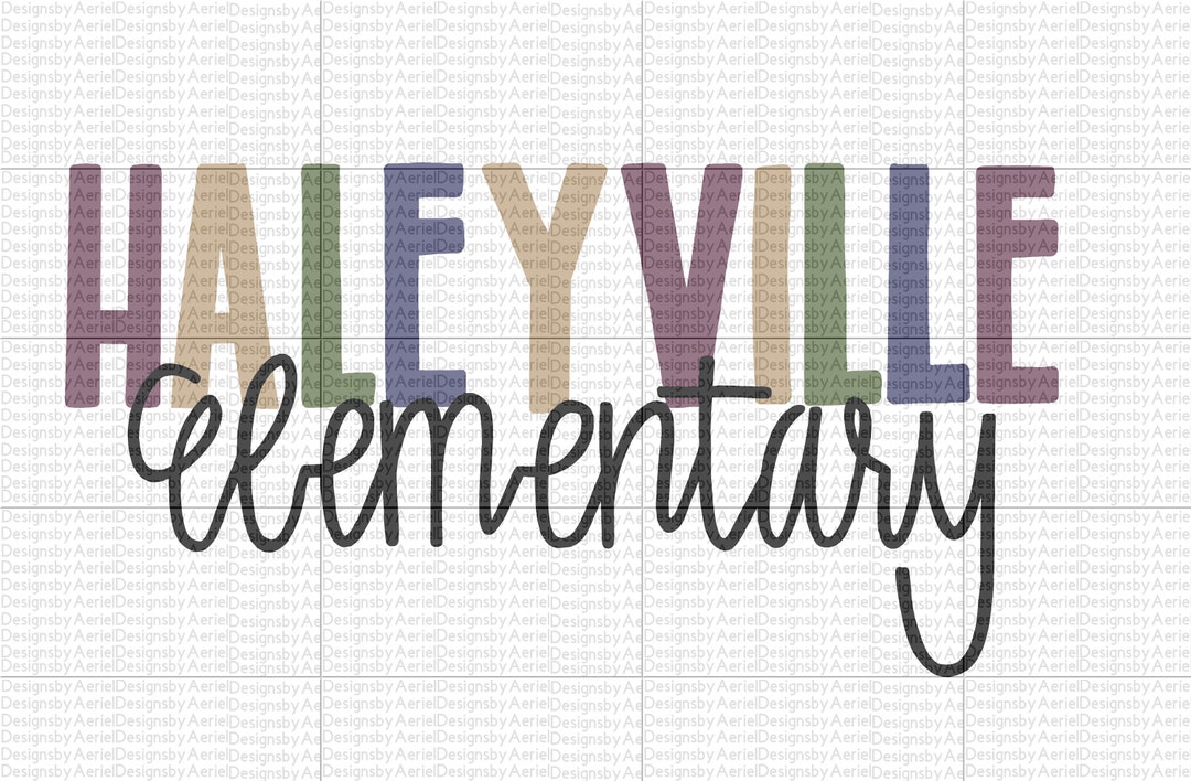 Haleyville Elementary Alabama Digital Download PNG Hand Drawn Etsy