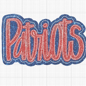 Patriots Digital Download - PNG - Leopard - Navy and Red - Faux Applique