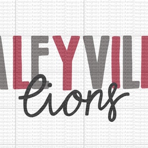 Haleyville Elementary - Lions - Alabama - Digital Download - PNG - Hand Drawn
