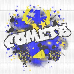 Comets Digital Download - PNG - Leopard - Purple Gold - Retro Cheer - Airbrush - Graffiti