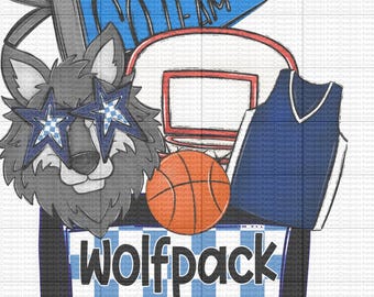 Wolfpack - Basketball Coquette Digital Download - PNG - Retro - Sublimation - Checkered