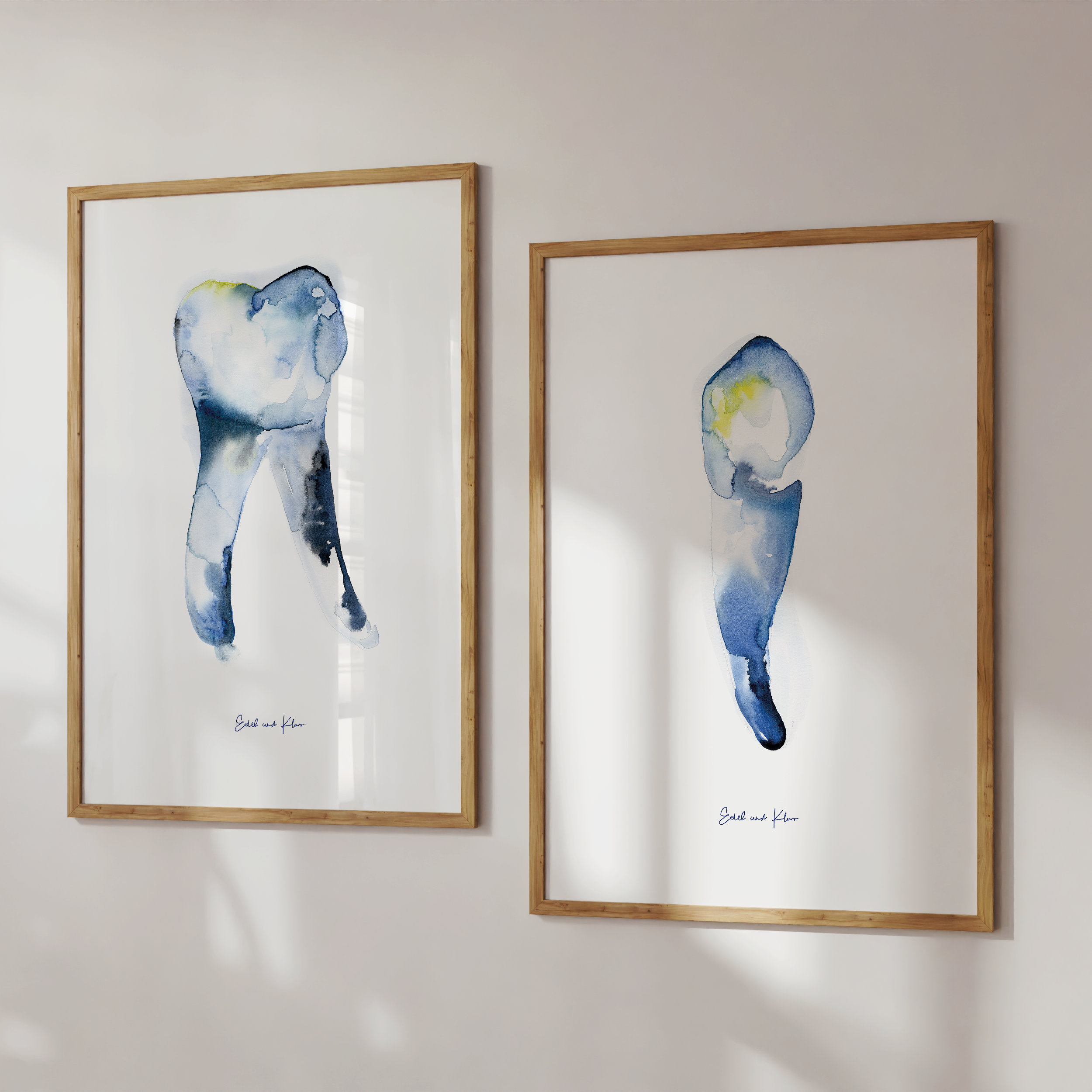 歯の絵の水彩 |歯科医院、待合室のアート、歯科医のポスター、スポット