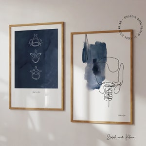 Anatomy Set Blue Watercolor| Vertebrae, spine anatomy, Chiropractic Art Print, Patches, Massage Therapist Gift, Doctor Decor, Download