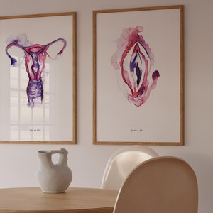 Uterus Set Watercolor | OBGYN Art, Fetus, Vagina Art, Vaginal Art, Art ...