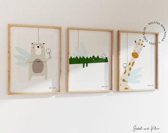 Tooth Fairy Animal Set | Picture for Dentist's Office, Children's Waiting Room Poster, Kids Dentist Art,Gift Idea for Students, Doctor Decor