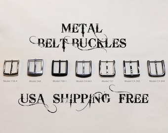 Belt Buckle for Men 1-1/2" (38 mm) Metal Casual buckle. Mat and brushed finish, gray, black, and chrome. 7 Different Models.