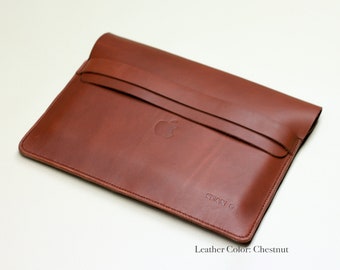 MacBook iPad Pro Sleeve: Vegetable Tanned Leather, Personalized