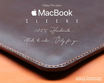 Leather Macbook Air & Pro Sleeve | Extra Prime Quality!!! Vegetable Tanned Leather Sleeve. 100% Handmade. Best Gift Idea!