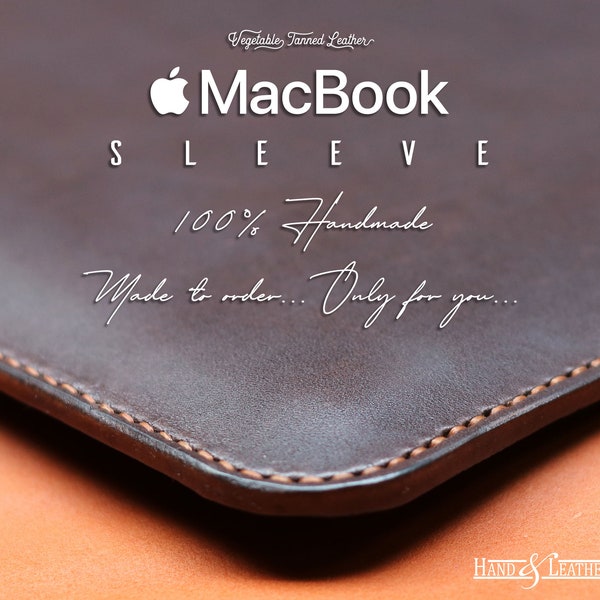 Leather Macbook Air & Pro Sleeve | Extra Prime Quality!!! Vegetable Tanned Leather Sleeve. 100% Handmade. Best Gift Idea!