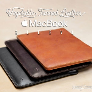 Handmade Vegetable Tanned Leather Macbook Sleeve - Personalized