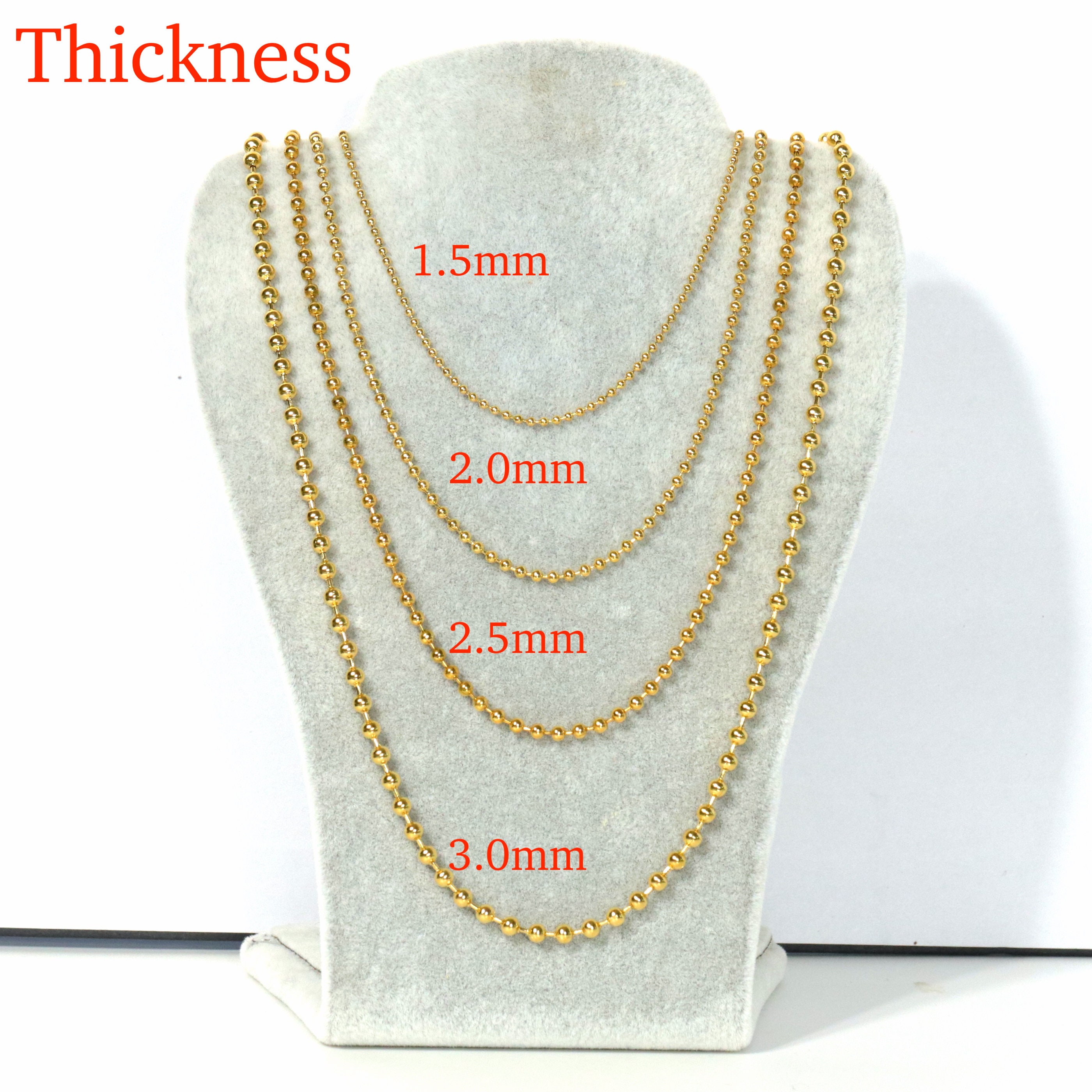 US$ 2.37 ~ US$ 3.16 - Nuevo Collar De Acero Inoxidable De Oro De 18 Quilates Con Cadena De Bolas De Aceite Que Gotea De Color Rojo Blanco Y Negro P2152392