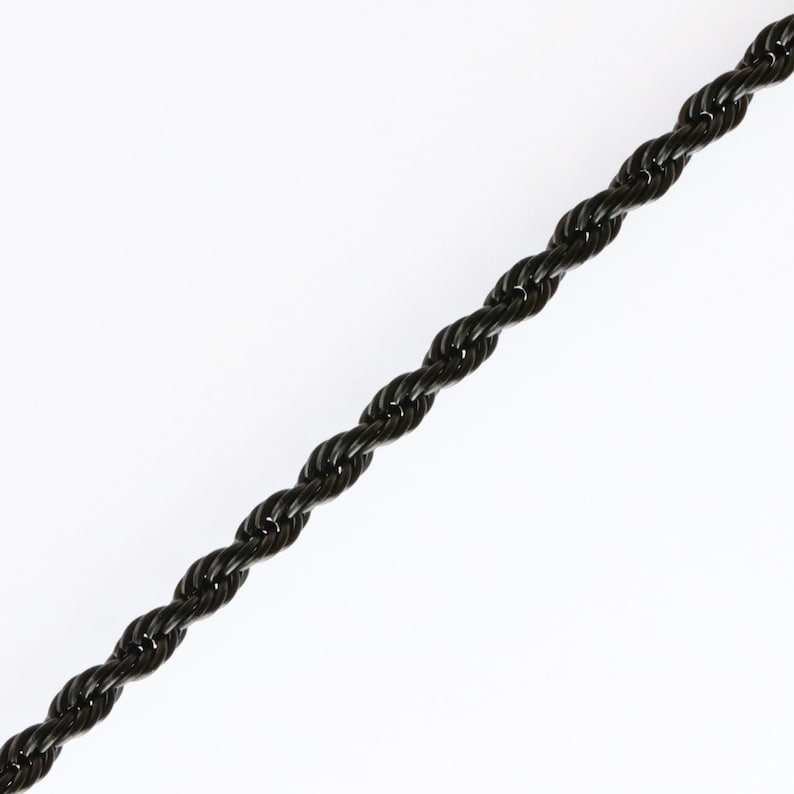 Black Stainless Steel Rope Chain Necklace: Tarnish Free Unisex Jewelry ...