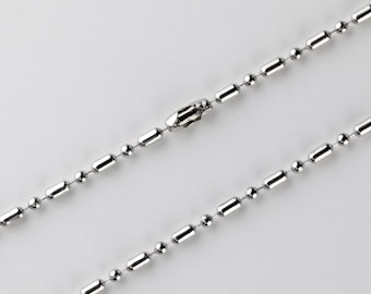 Stainless Steel Ball Chain Necklace: Military Tag, Medical Tag