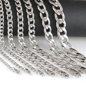 Curb Link Chain Bracelet – Stainless Steel Hip Hop Chain Jewelry, Gift for Him