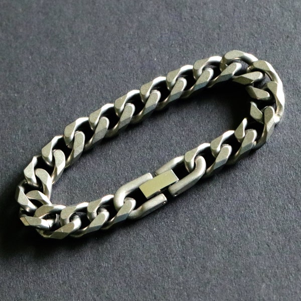 Titanium Steel Curb Chain Link Men's Bracelet Stainless Steel Men's Hip Hop Chain Thick Chain Jewelry Making Wholesale Supplies