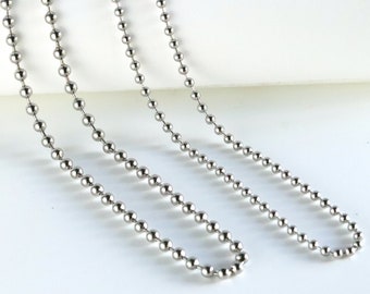 USA Made Stainless Steel Military 2.4mm Ball Bead Dog Tag Chain – Premium Grade – Free Shipping