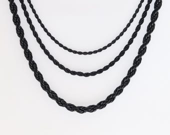 Black Stainless Steel Rope Chain Necklace: Tarnish Free Unisex Jewelry