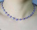 Blue Evil Eye Choker Necklace Enamel Stainless Steel Beaded Satellite Chain Layering Chain 14 in 16 in 18 in 