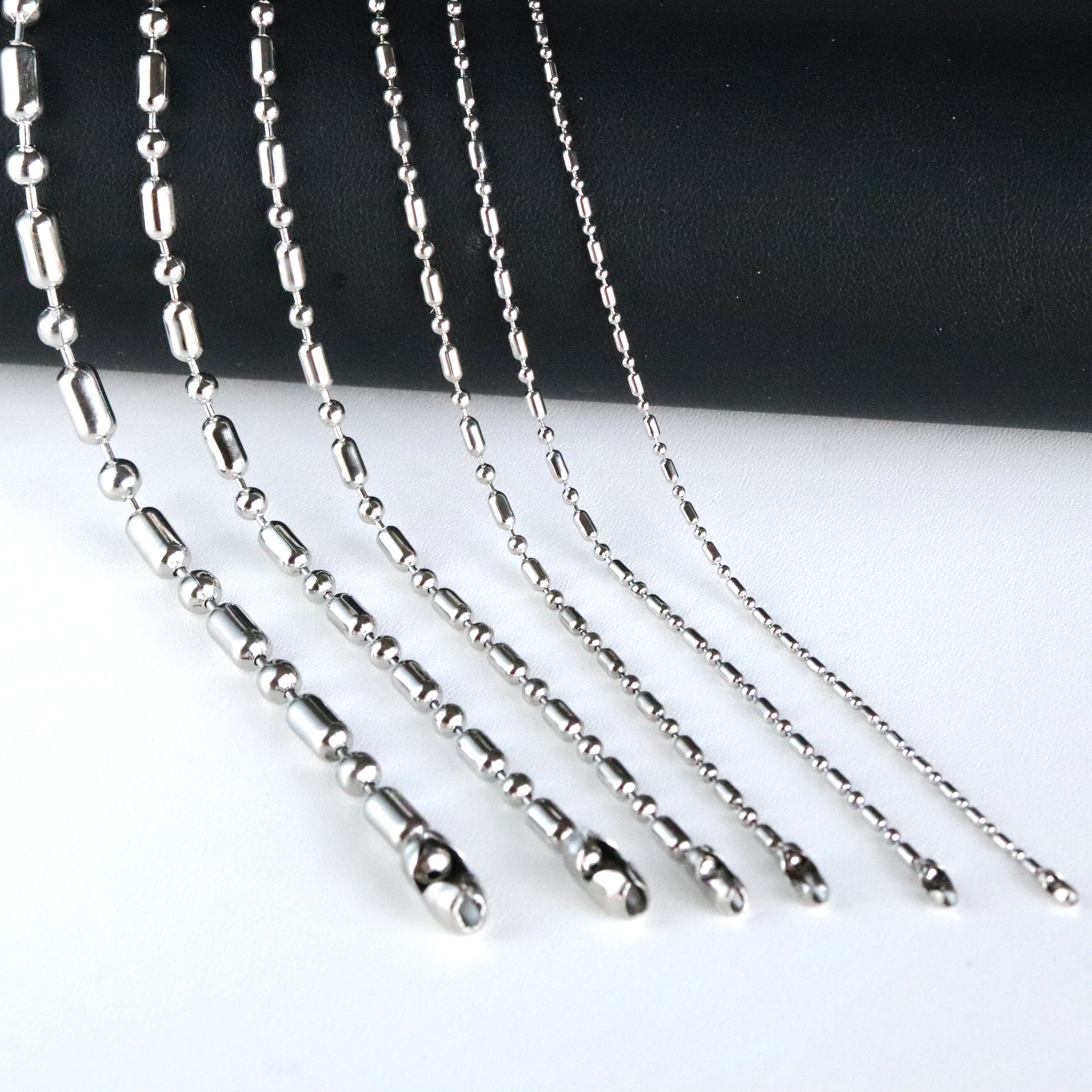 thumbnail image 2 of 316L Stainless Steel Ball Chain Necklace – 8/10/12mm, Punk Style, Silver Or 18K Gold, Men's Jewelry 2 of 5