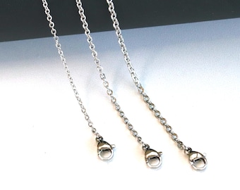 Cable Chain Necklace in Stainless Steel, Dainty 1.5 mm 2mm 2.5mm Cable Chain Jewelry Making Women Necklace