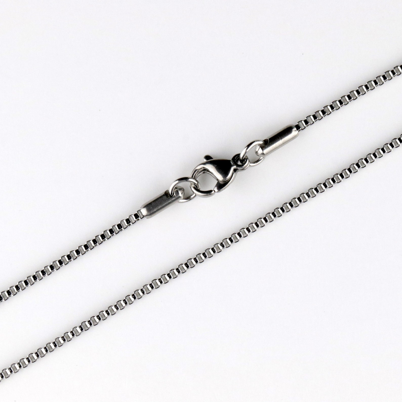 1.5 Mm Stainless Steel Box Chain Dainty Box Chain Necklace Etsy