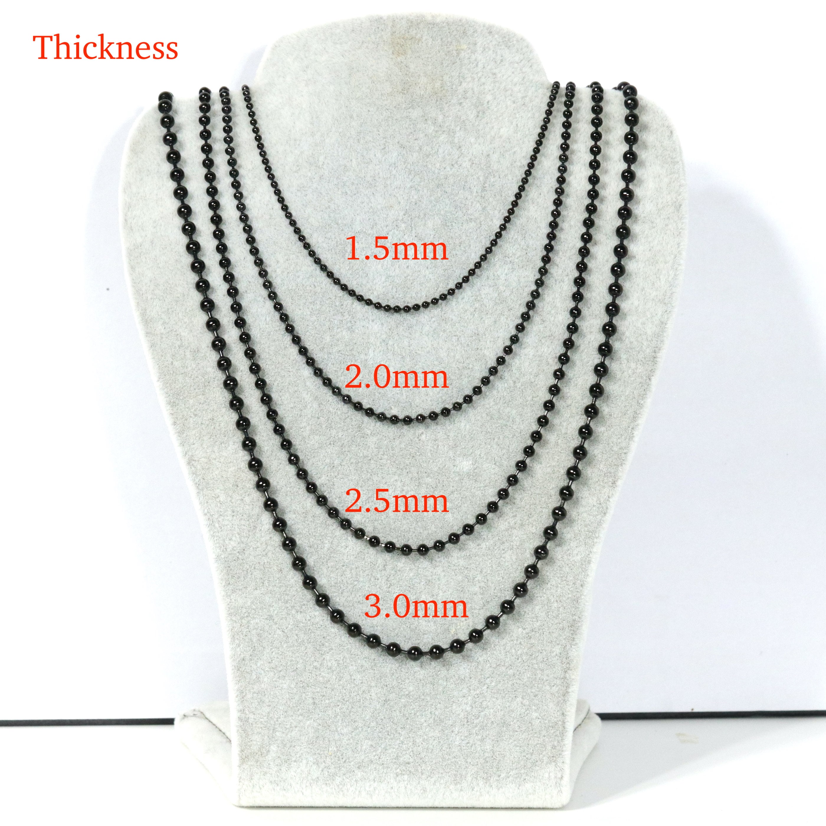 1.5mm Sterling Silver Bead Chain by the Foot or 16, 18, 20, 24, 30