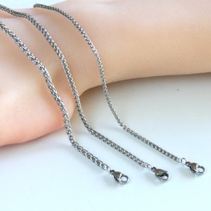 Stainless Steel Wheat Chain Necklace, Spiga Chain 2mm 2.5mm 3mm, DIY Jewelry Supplies, Necklace Making Chain