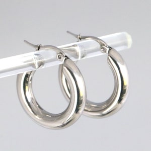 Bold Hoops, Chunky Stainless Steel Hoop Earrings, Statement Earrings, Party Earrings, Gift for Her