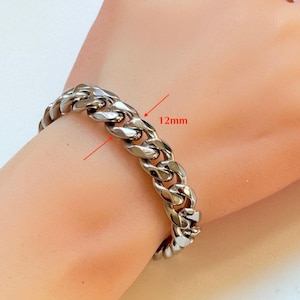 Stainless Steel Cuban Link Bracelet: Non Tarnish Curb Chain