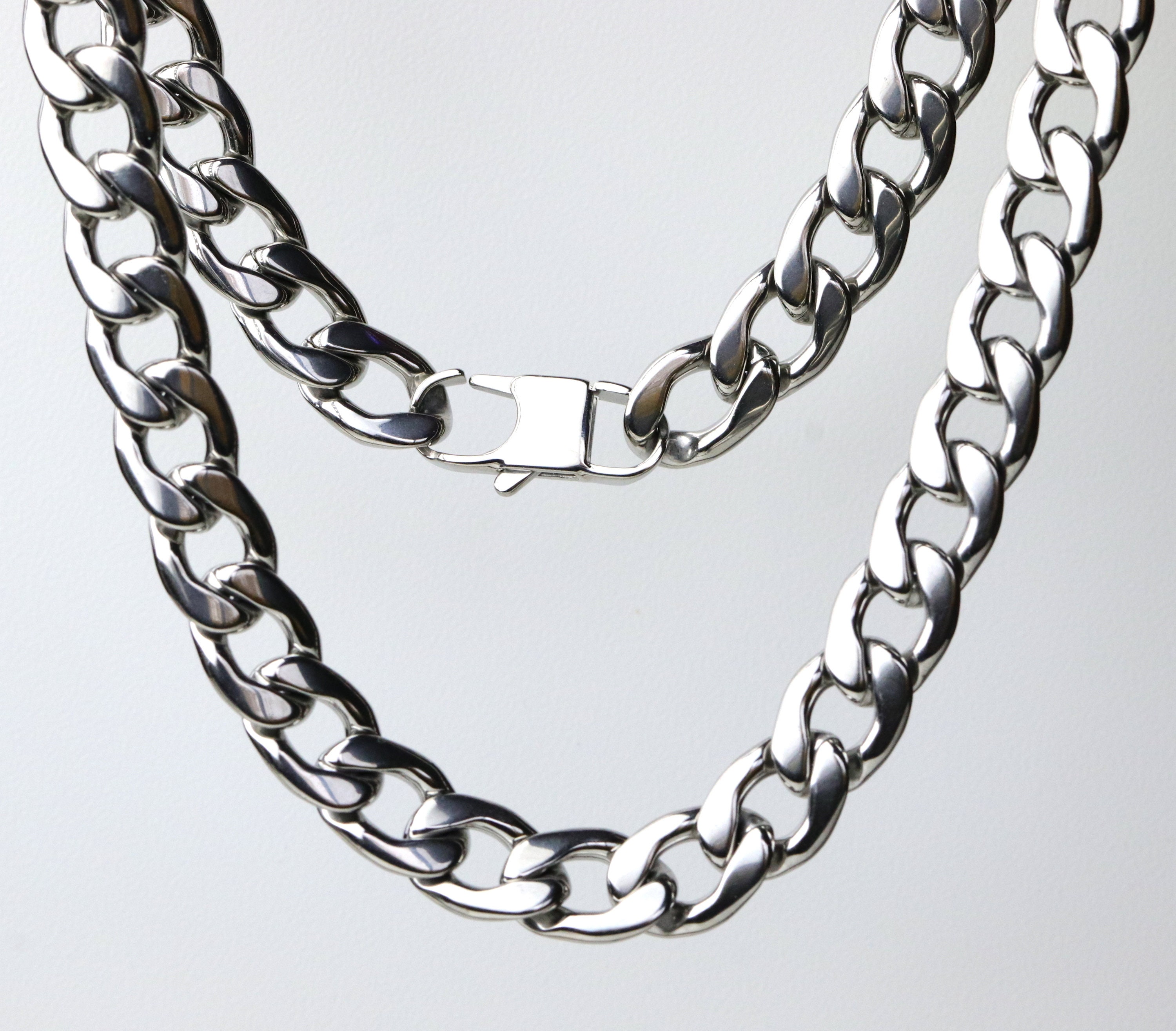 Stainless Steel Curb Link Chain Necklace for Men Heavy Hip Hop