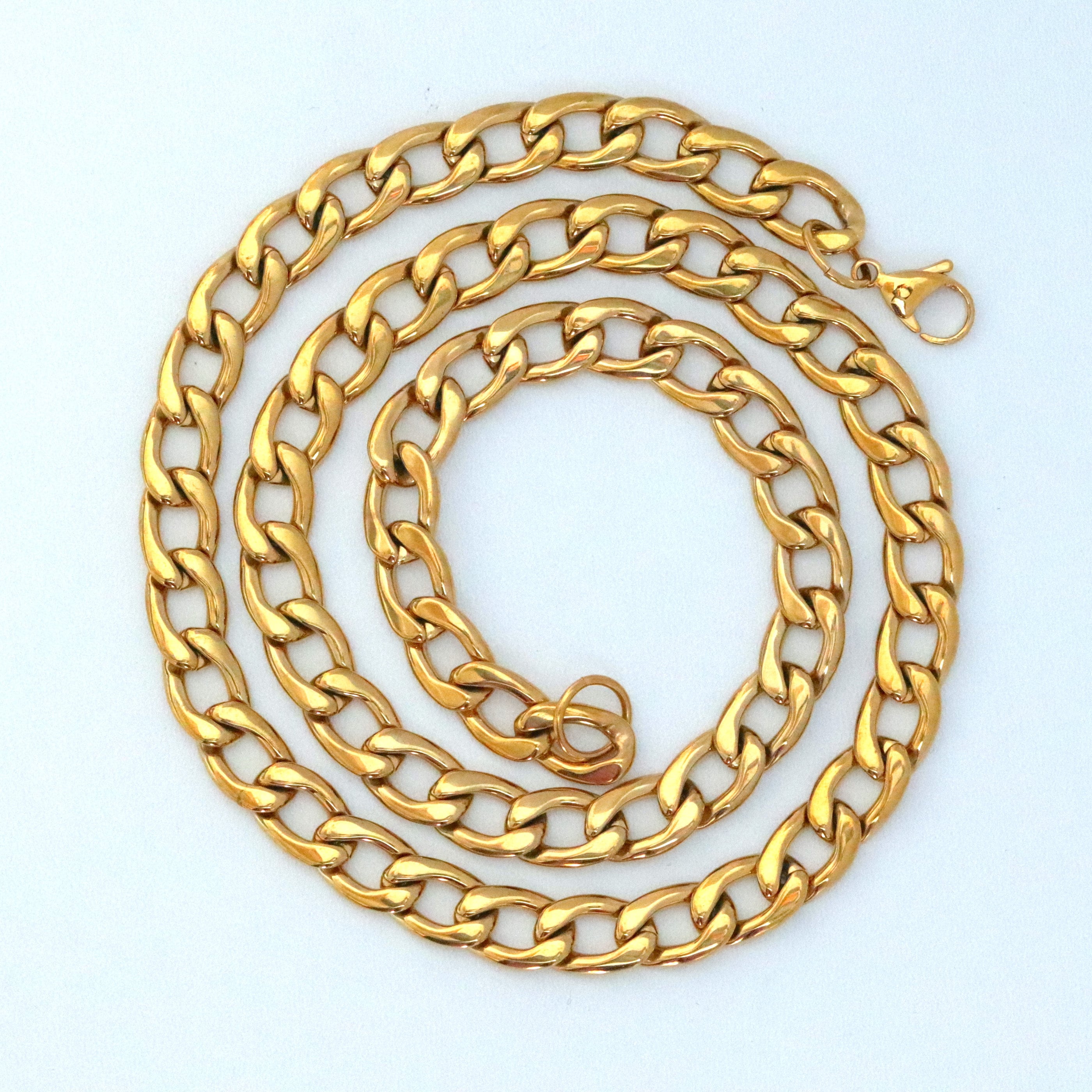 Gold Curb Chain Necklace: Stainless Steel Hip Hop Jewelry - Etsy
