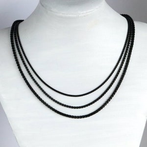 Black Stainless Steel Box Chain Necklace Bar Chain Military Tag Necklace Handmade Jewelry Supplies Wholesale image 4