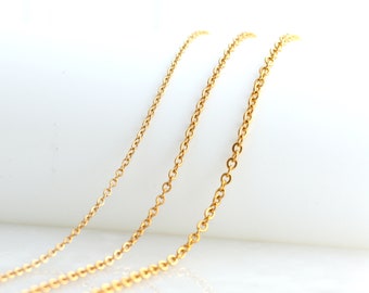 Stainless Steel Gold Cable Chain Wholesale - DIY Jewelry Supplies, Cable O Chains, Craft Findings