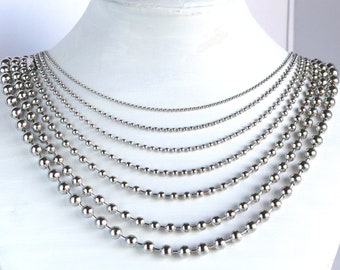 10pcs Stainless Steel Ball Chain Necklace: Jewelry Supply Wholesale